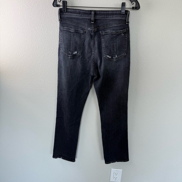 Rag & Bone Nina High-Rise Ankle Cigarette Jean Black Grafton w/Holes Denim 27 - Picture 9 of 14